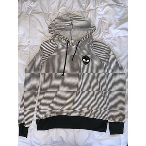 Alien Hoodie White and Black
